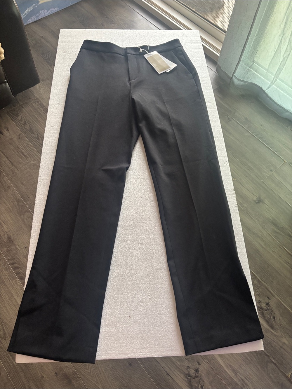 Black Straight-Leg Dress Pants for Women